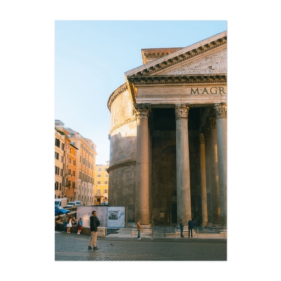 Il Pantheon - by travelmonti - Rome Lazio Italy Photography Architecture Travel Poster City Vintage Street Photography Unframed Wall Art Print 4 x 6 inches