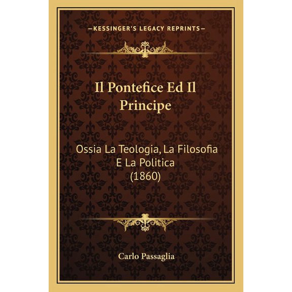 Il Pontefice Ed Il Principe (Paperback)