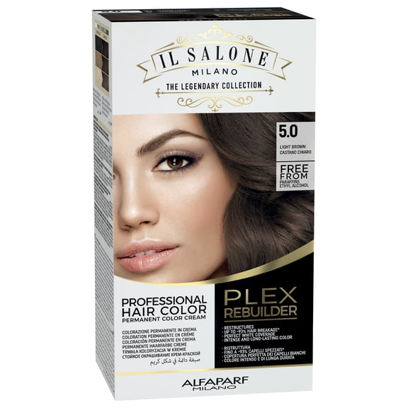 Il Salone Milano Plex Rebuilder Permanent Hair Color Kit - 5.0 Light Brown