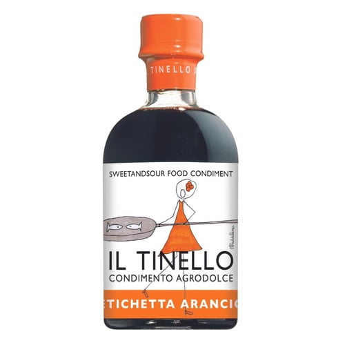 Il Tinello Balsamic Vinegar of Modena IGP Orange Label Medium Acidity 250ml, British Import (Pack of 2)
