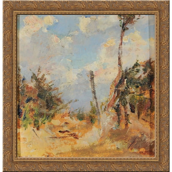 Il passo della Futa 20x20 Gold Ornate Wood Framed Canvas Art by Niccolo Cannicci