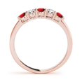 thumbnail image 1 of Ilano collection 50633R-R.SIDE Red & White 5 Stones Wedding Band - 14k Rose Gold, 1 of 1