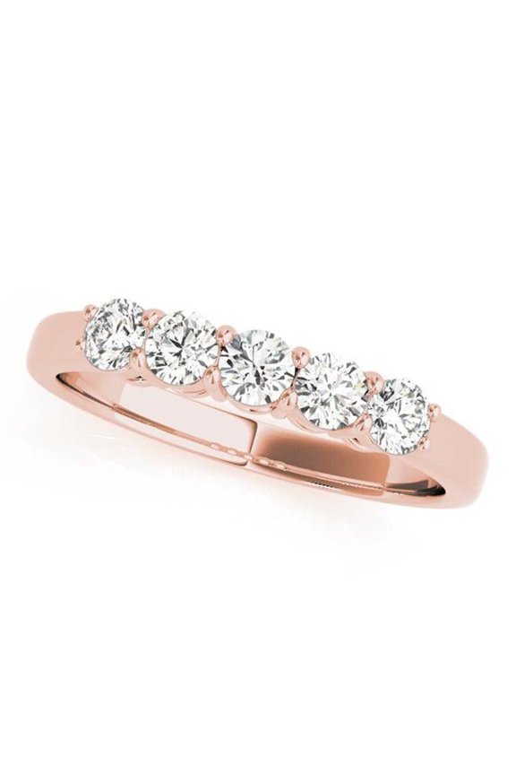 r50633-R-7 0.5 CT 14K Rose Gold Lab Grown Diamond Band, Size - 7