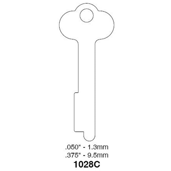 Ilco 1028C Key blank, Flat Stock 10-Pack