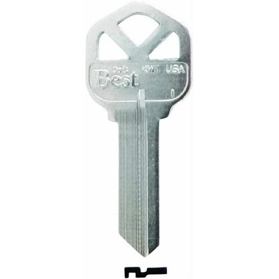 Kaba Ilco Corp. House Key Blank - Standard Key, Nickel-Plated, Silver - 10 Pack, Doors Key