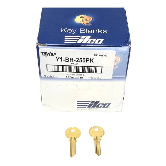 Ilco VP-5YA1-Y1-BR Brass Yale Key -  Pack of 250