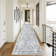 Ileading 2'6''x 10' Boho Runner Rug, Non Slip Washable Shaggy Soft Carpet Area Rug for Hallways Entryway Bedroom