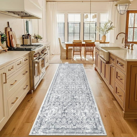 Ileading 2'6''x 8' Boho Runner Rug, Non Slip Washable Shaggy Soft Carpet Area Rug for Hallways Entryway Bedroom