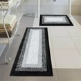 thumbnail image 1 of Ileading 2 Piece Bath Rug Set Microfiber Washable Non Slip Bathroom Rug and Mat Set, Black, 1 of 8