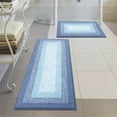 thumbnail image 1 of Ileading 2 Piece Bath Rug Set Microfiber Washable Non Slip Bathroom Rug and Mat Set, Light Blue, 1 of 7