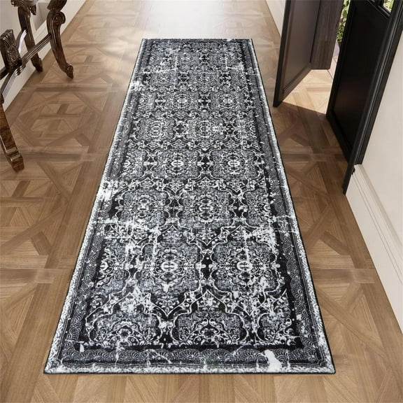 Ileading 2' x 6' Boho Runner Rug, Non Slip Washable Shaggy Soft Carpet Area Rug for Hallways Entryway Bedroom