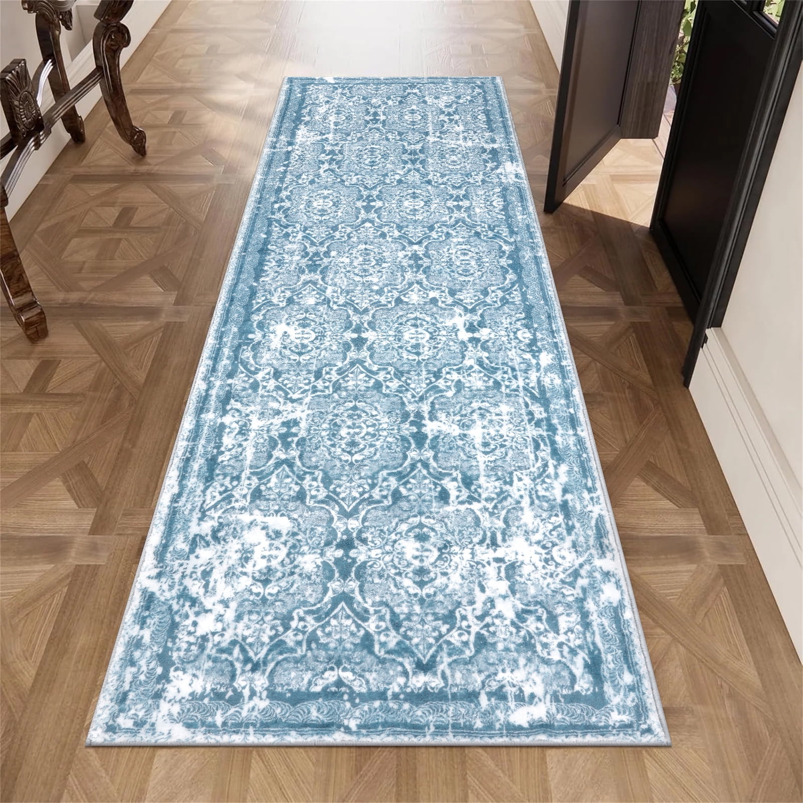 Ileading 2' x 6' Boho Runner Rug, Non Slip Washable Shaggy Soft Carpet Area Rug for Hallways Entryway Bedroom
