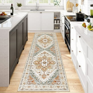 Ileading 2' x 6' Boho Runner Rugs Washable Area Rug Carpet Non Slip Runner Rug for Home Decor Entryway Hallway Bedroom