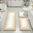 thumbnail image 1 of Ileading 3 Piece Bath Rug Set Microfiber Washable Non Slip Bathroom Rug and Mat Set, Beige, 1 of 13