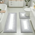 thumbnail image 1 of Ileading 3 Piece Bath Rug Set Microfiber Washable Non Slip Bathroom Rug and Mat Set, Light Gray, 1 of 13