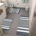 Ileading 4 Piece Microfiber Bathroom Rug Sets with Toilet Lid Cover Non