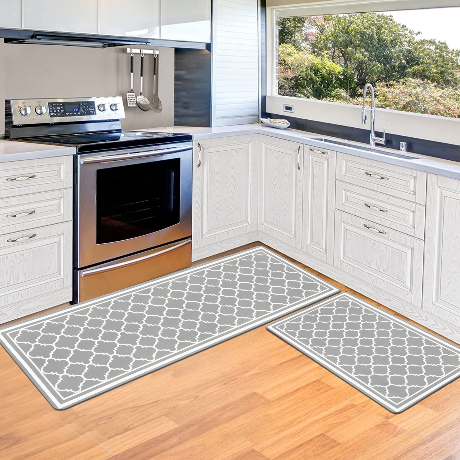 Ileading Anti Fatigue Kitchen Rug Sets 2 Piece Non Skid Kitchen Floor