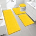 thumbnail image 1 of Ileading Bathroom Rugs Set of 4 Soft Bath Mats with Toilet Lid Cover Washable Microfiber Bathroom Mats, Yellow, 1 of 14