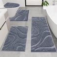 thumbnail image 1 of Ileading Bathroom Rugs Sets 4 Piece, Super Soft and Absorbent Non Slip Microfiber Toilet Bathroom Mats, 1 of 14
