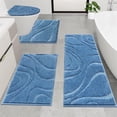 thumbnail image 1 of Ileading Bathroom Rugs Sets 4 Piece, Super Soft and Absorbent Non Slip Microfiber Toilet Bathroom Mats, 1 of 14