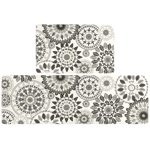 Ileading Boho Kitchen Rugs Set of 2, Lagre Size Anti Fatigue Mats 0.5 inch thick Kitchen Rugs and Mats Non Skid Waterproof Kitchen Mat 20"x32"+20"x59"