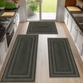 thumbnail image 1 of Ileading Boho Kitchen Rugs Sets 3 Piece with Runner Non Slip Kitchen Mats for Floor Washable Green, 1 of 12
