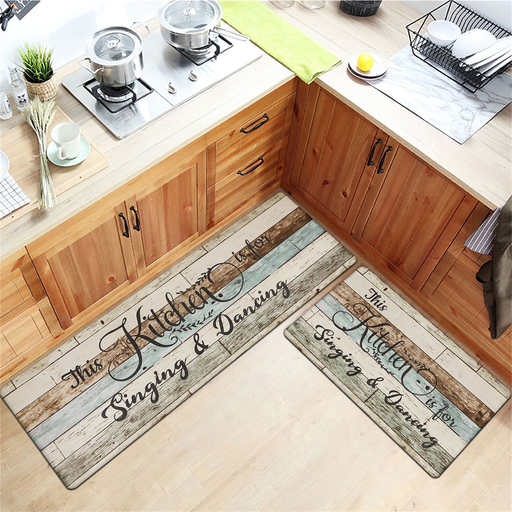 Ileading Farmhouse Anti Fatigue Kitchen Mats Set of 2 Thick Cushioned Kitchen Rugs and Mats Set