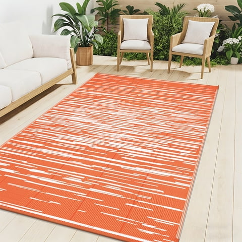 Ileading Outdoor Plastic Straw Rug 6x9, Waterproof Portable Camping Rugs, Reversible Mats Outdoor Rugs 6x9 for Patios Clearance, Camping Mat and Rug for RV, Picnic, Beach, Backyard, Pool Deck,