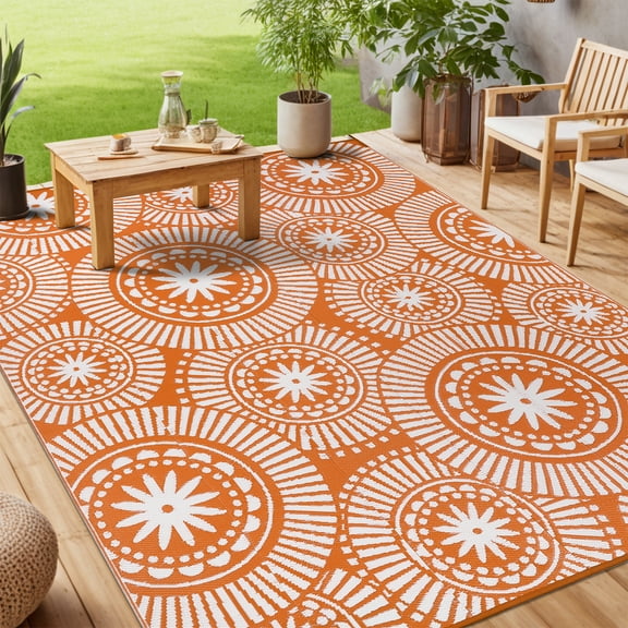 Ileading Outdoor Rug Waterproof Reversible Mats Carpet RV Camping Rugs Plastic Straw Rug Outside Area Rug for Patios,Camper,Tent,Porch,RV,Balcony,Deck
