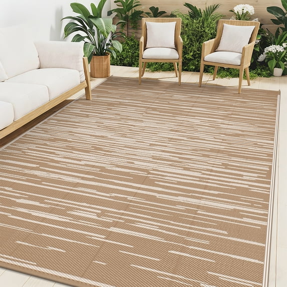 Ileading Outdoor Rugs 8'x10' for Patios Clearance Waterproof Patio Rugs Reversible Mats Plastic Straw Rug Large Outside Area Rug Door Mat for RV,Patio,Backyard,Deck,Beach,Trailer,Camping