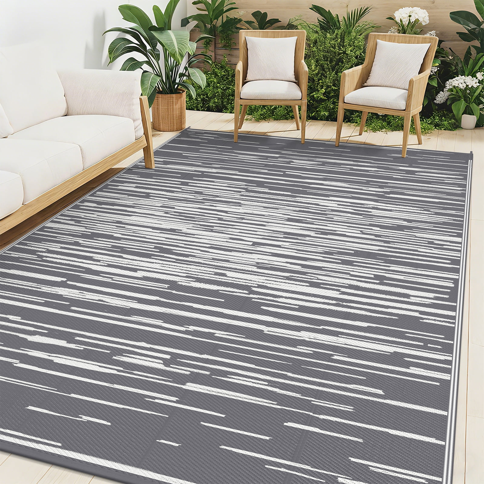 Ileading Outdoor Rugs 8'x10' for Patios Clearance Waterproof Patio Rugs Reversible Mats Plastic Straw Rug Large Outside Area Rug Door Mat for RV,Patio,Backyard,Deck,Beach,Trailer,Camping