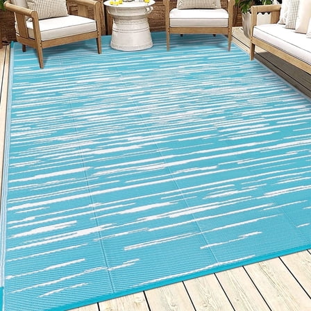Ileading Outdoor Rugs 8'x10' for Patios Clearance Waterproof Patio Rugs Reversible Mats Plastic Straw Rug Large Outside Area Rug Door Mat for RV,Patio,Backyard,Deck,Beach,Trailer,Camping