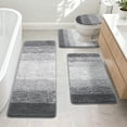 thumbnail image 1 of Ileading Traditional 4 Piece Microfiber Washable Bathroom Rug Set, 1 of 10