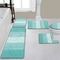 thumbnail image 1 of Ileading Traditional 5 Piece Large Size Microfiber Washable Bathroom Rug Set, 1 of 7