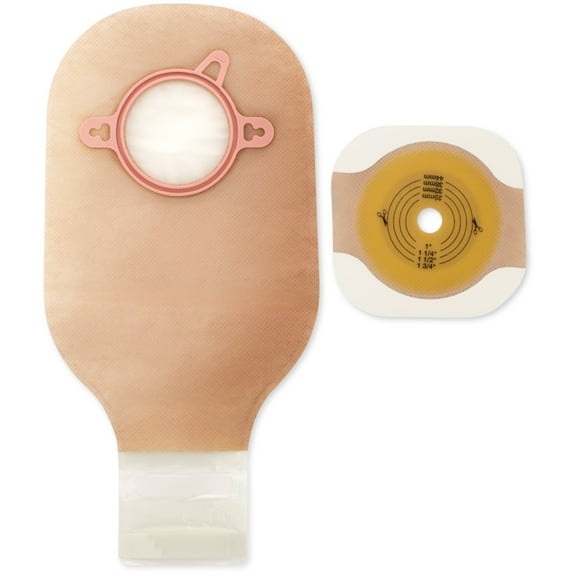 Ileostomy / Colostomy Pouch New Image Two-Piece System 12 Inch Length Flat, Trim to Fit Drainable, 5 Count