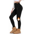 thumbnail image 1 of Ilfioreemio 2 Pack Thick Fleece Lined Warm Leggings High Waisted Tummy Control Leggings Winter Seamless Slimming Leggings, 1 of 7