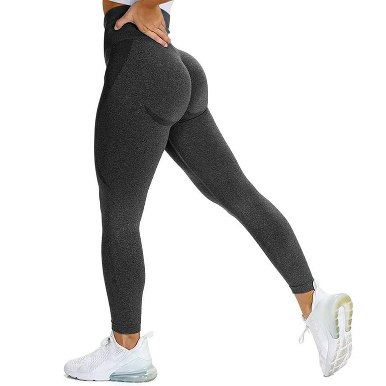Ilfioreemio Women High Waist Workout Gym Leggings Smile Contour Seamless  Yoga Pants Butt Lift Tights