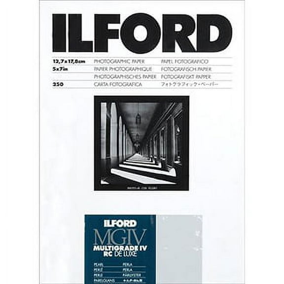 Ilford Multigrade V RC Deluxe Pearl Surface Black & White Photo Paper, 190gsm, 5x7", 250 Sheets