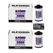 Ilford Delta 3200 Professional Black and White Negative Film 35mm Roll Film, 36 Exposures - 2-Pack with Microfiber Cleaning Cloth