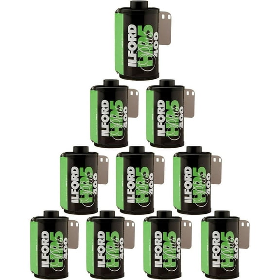 Ilford HP-5 Plus 400 35mm Black and White Professional Film, ISO 400, 24 Exposures, 10-Pack