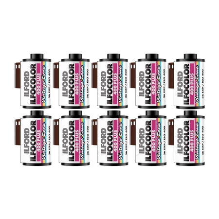 Ilford ILFOCOLOR 400 Plus 35mm Vintage Tone Color Film ISO 400 Bundle (10-Pack) (10 Items)
