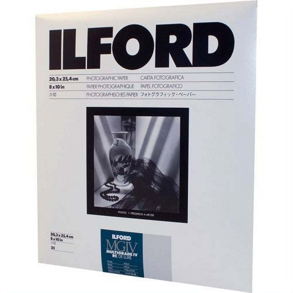 Ilford Multigrade IV RC Deluxe Resin Coated VC Variable Contrast Black   White Enlarging Paper 8x10 25 Sheets Glossy Surface