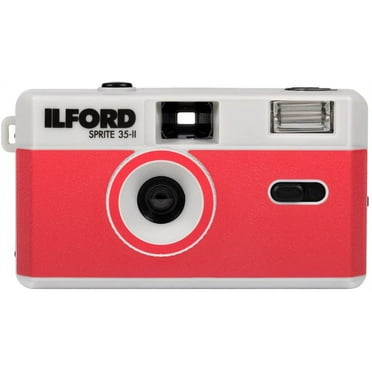 Ilford Sprite 35-II Reusable/Reloadable 35mm Analog Film Camera (Silver and Red) 2005169