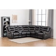 thumbnail image 1 of Ilia Two Tone Faux Leather Reclining Sectional with Console  & Cup Holder, 1 of 13