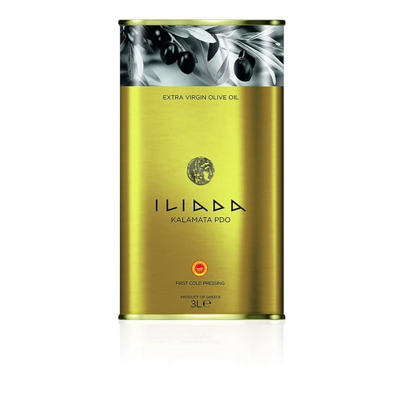 Iliada Kalamata PDO Extra Virgin Olive Oil | First Cold Press | Polyphenol Rich from Greece | Single Region 100% Greek | Chef's Favorite | Single Variety Koroneiki, 750 ML