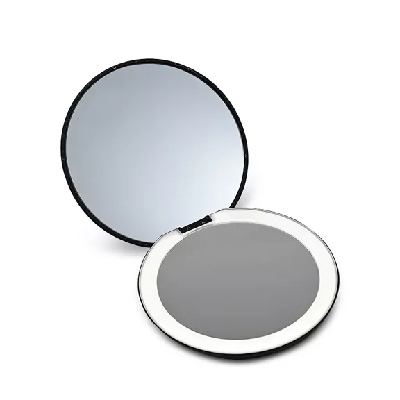 ILIOS Lighting Rechargeable LED Makeup Mirror with Light, 1x/10x Magnification, Dimmable Daylight LED, Black