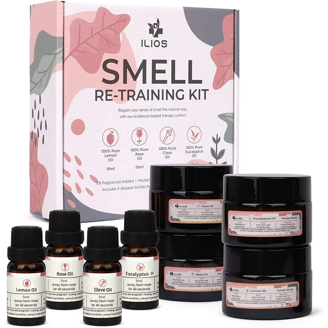 Ilios Olfactory Smell Training Kit, 4 Essential Oils, All Natural
