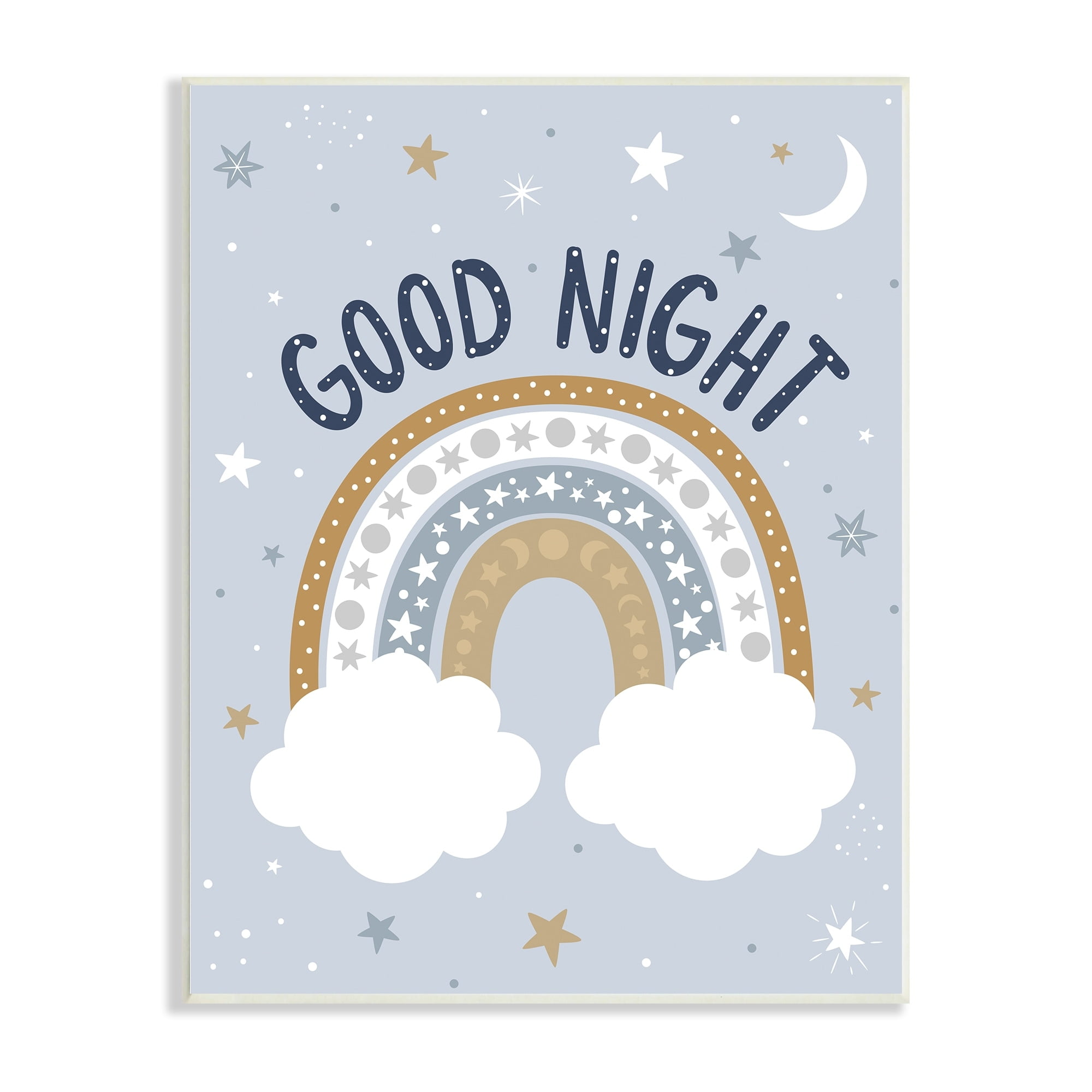 Stupell Industries Good Night Astronomical Rainbow Outer Space Symbol Stripes,10 x 15, Design by Ilis Aviles