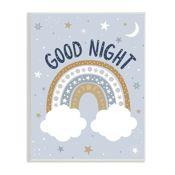 Stupell Industries Good Night Astronomical Rainbow Outer Space Symbol Stripes,10 x 15, Design by Ilis Aviles