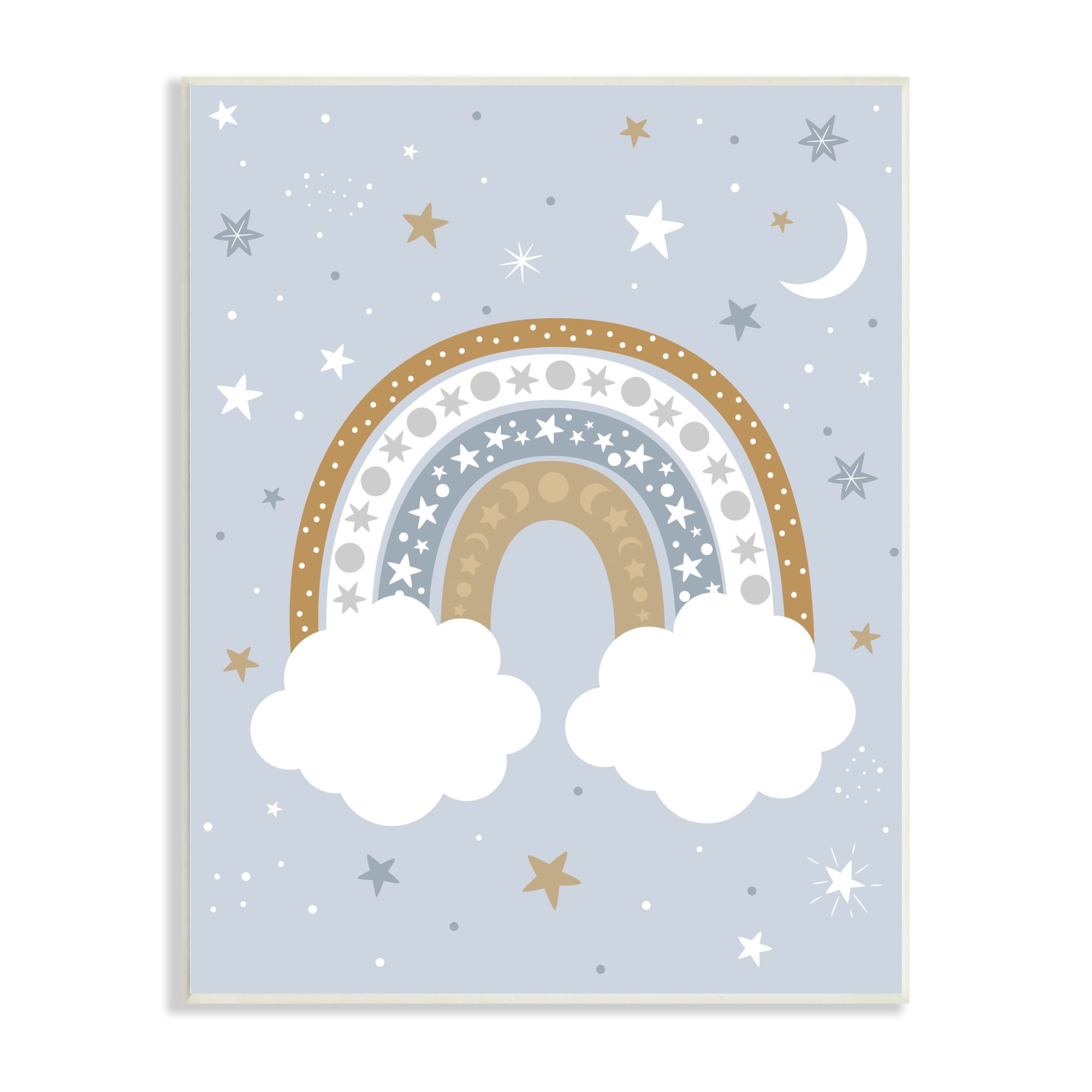 Stupell Industries Nursery Outer Space Symbol Rainbow Cloudy Starry Night,10 x 15, Design by Ilis Aviles